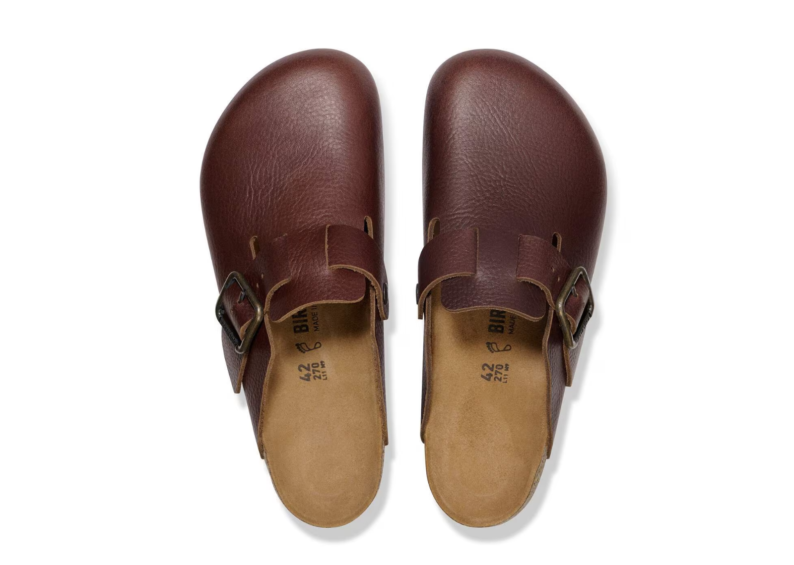 birkenstock boston wire buckle natural leather vintage wood roast 3 1