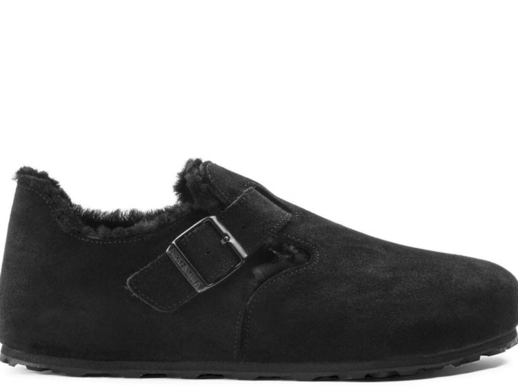 birkenstock london shearling suede black 1 1
