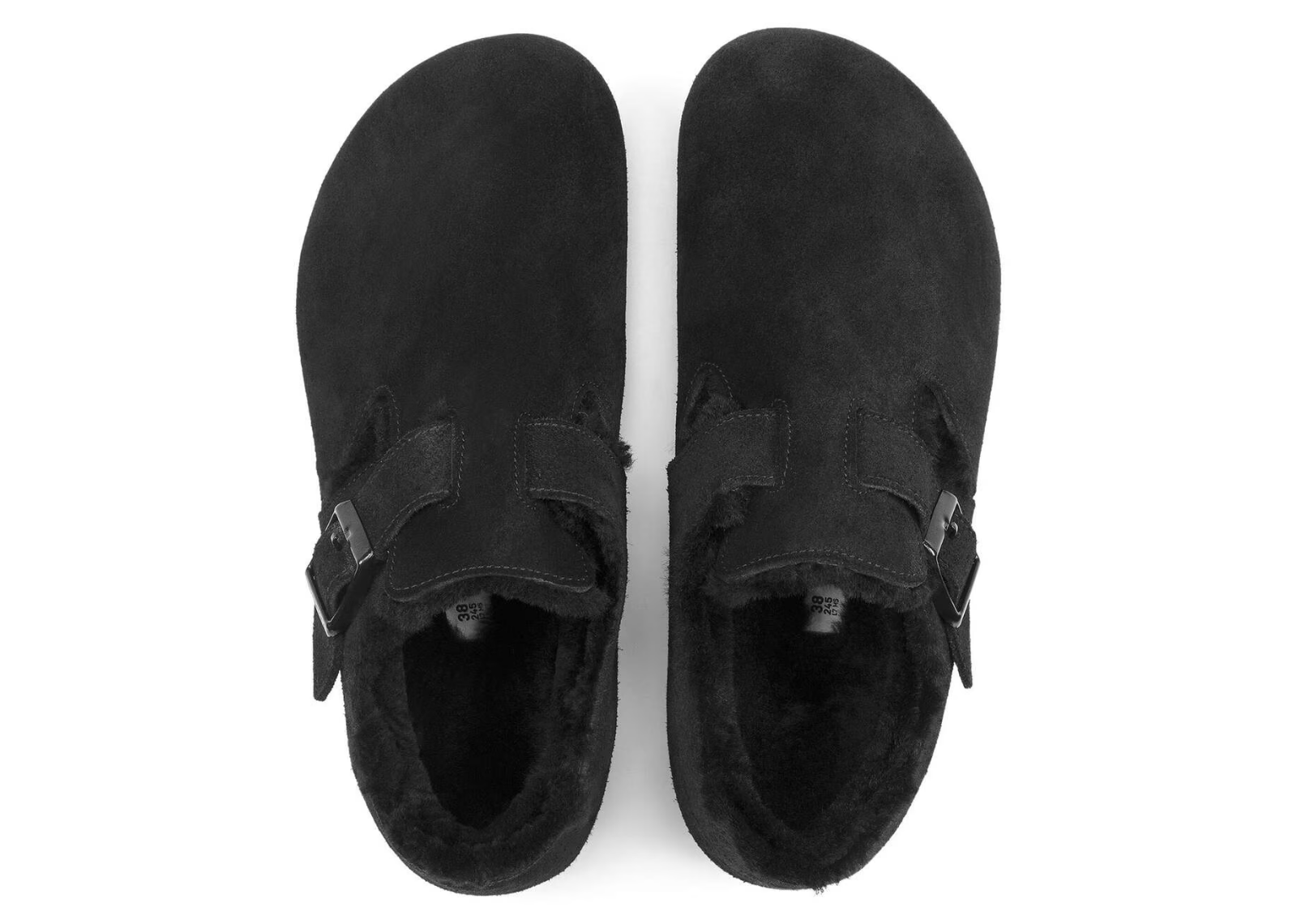 birkenstock london shearling suede black 2 1