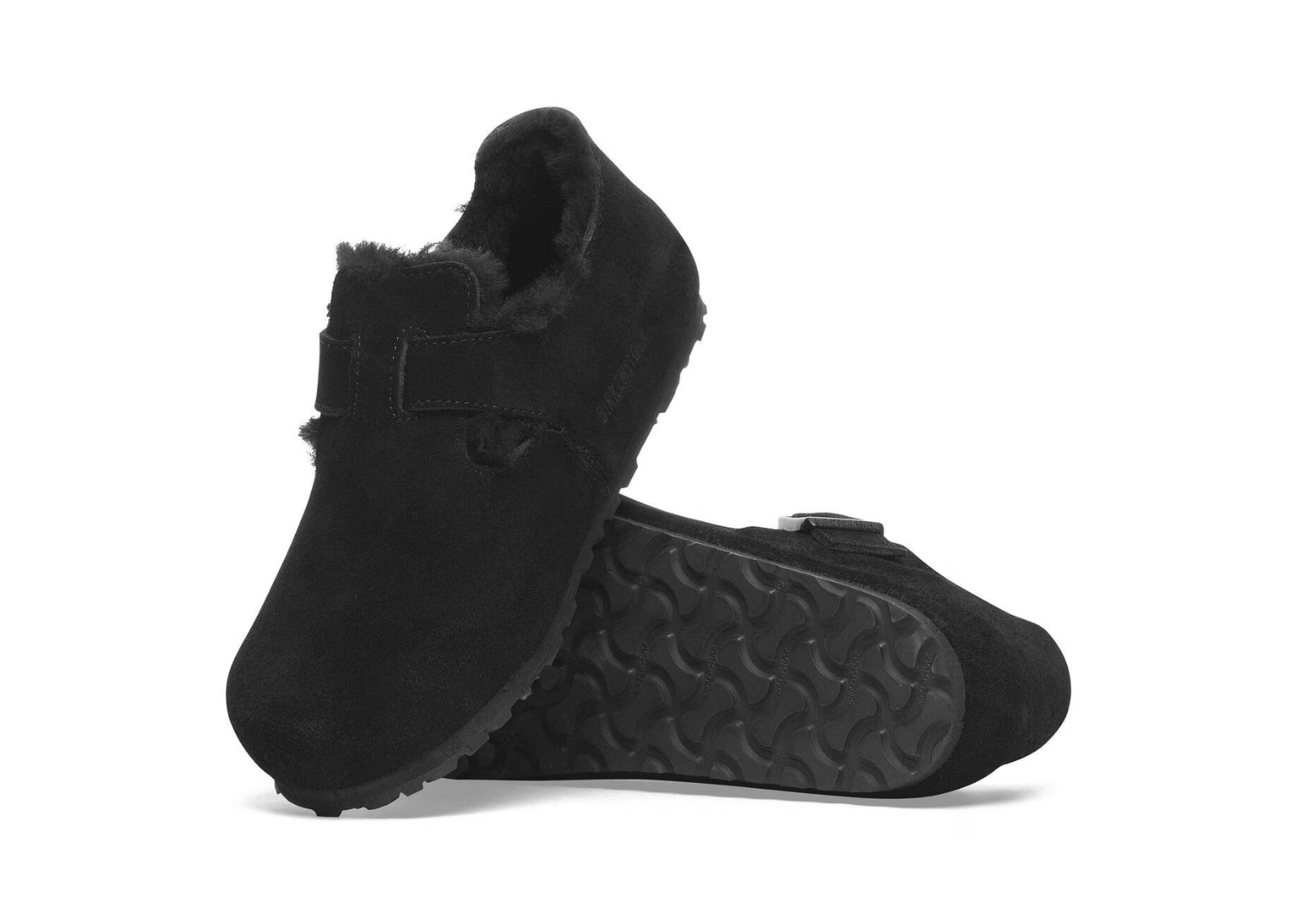 birkenstock london shearling suede black 4 1