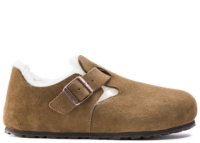 Birkenstock London Shearling Suede Dark Tea