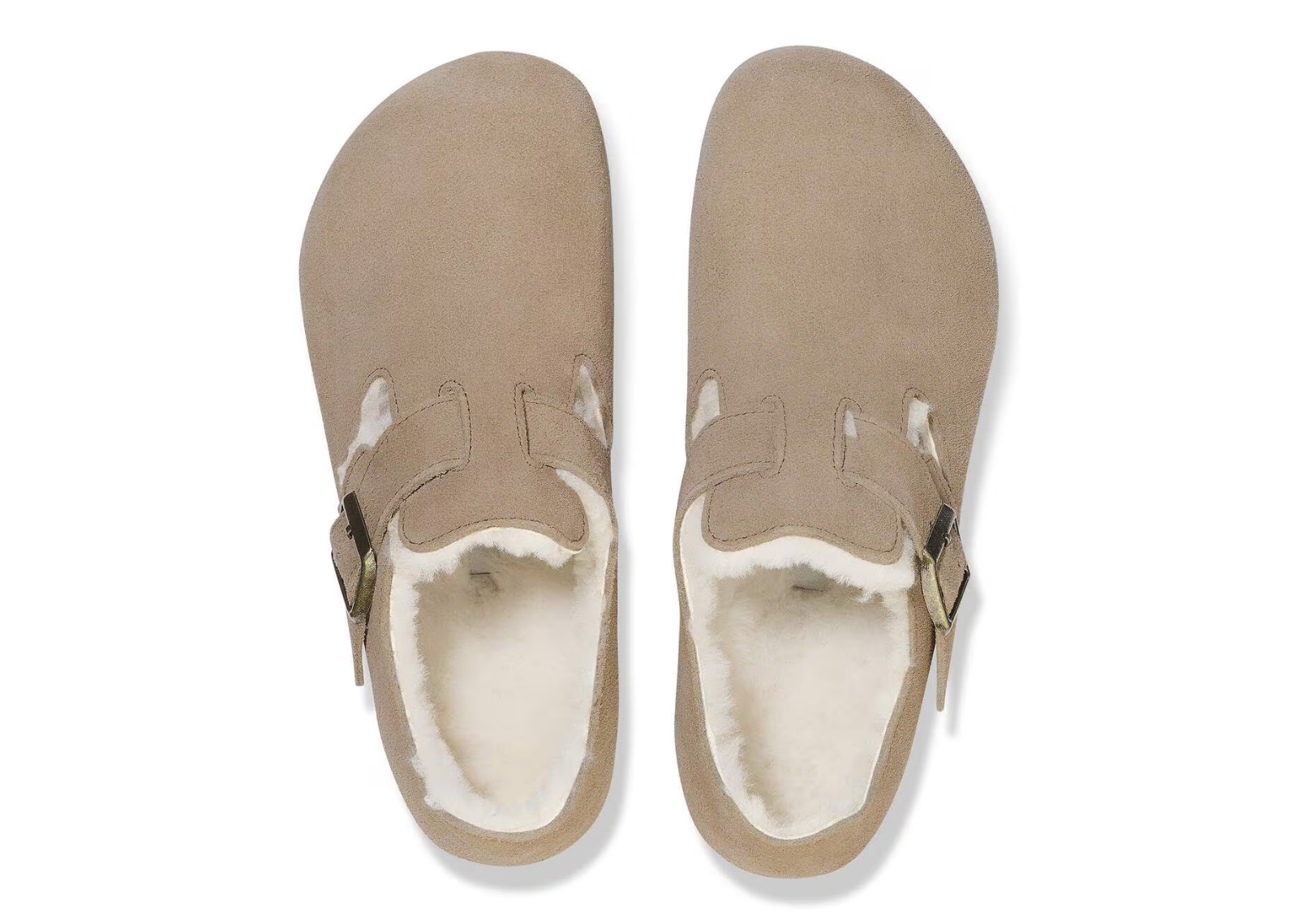 birkenstock london shearling suede taupe 2 1