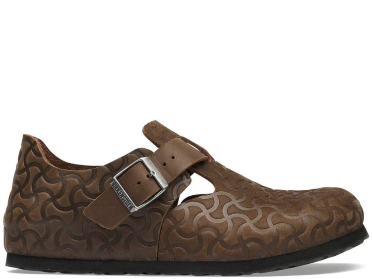 birkenstock london single strap natural leather embossed carafe 1 1