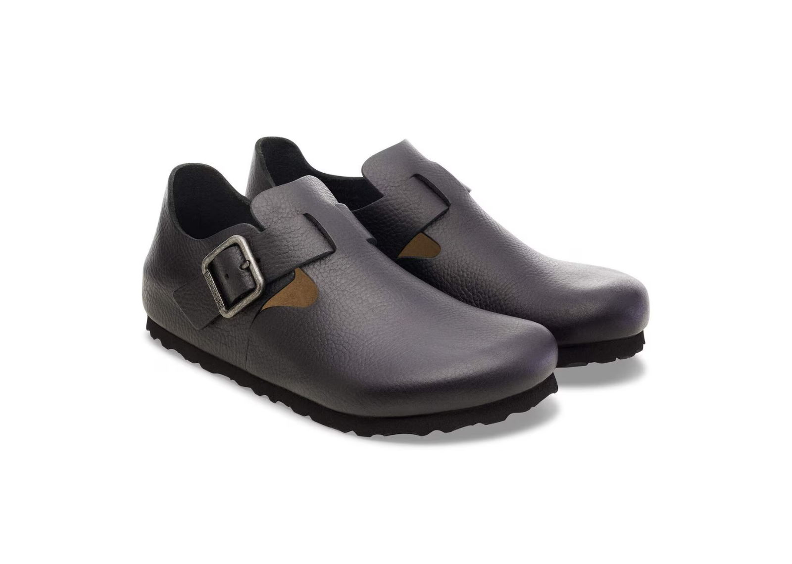 birkenstock london wire buckle natural leather vintage wood black 3 1