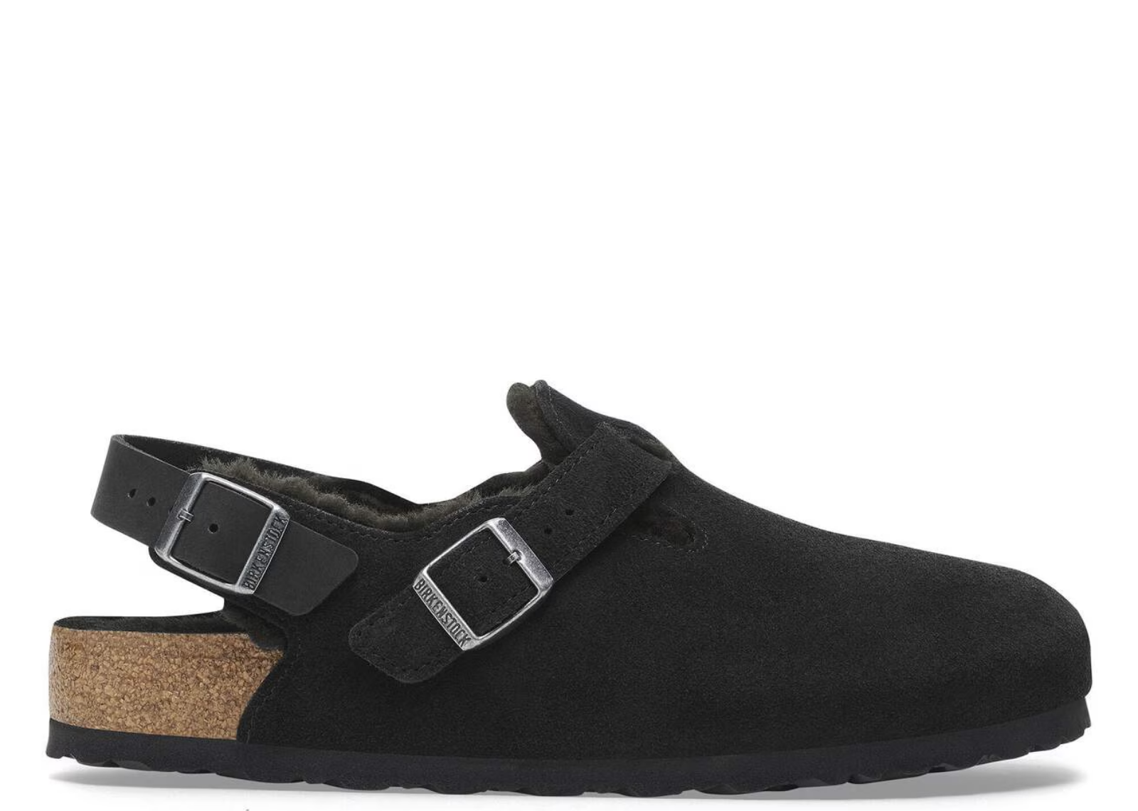 birkenstock tokio shearling suede leather black 1 1