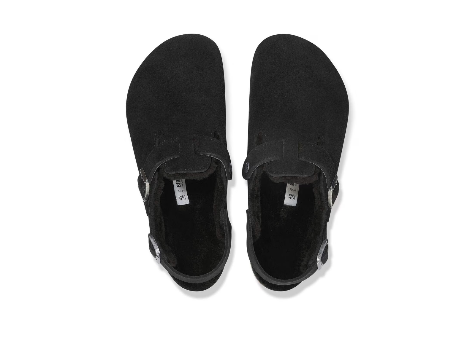 birkenstock tokio shearling suede leather black 4 1