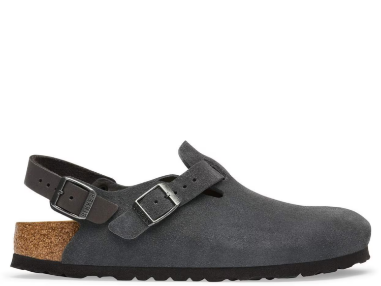 birkenstock tokio suede leather charcoal 1 1
