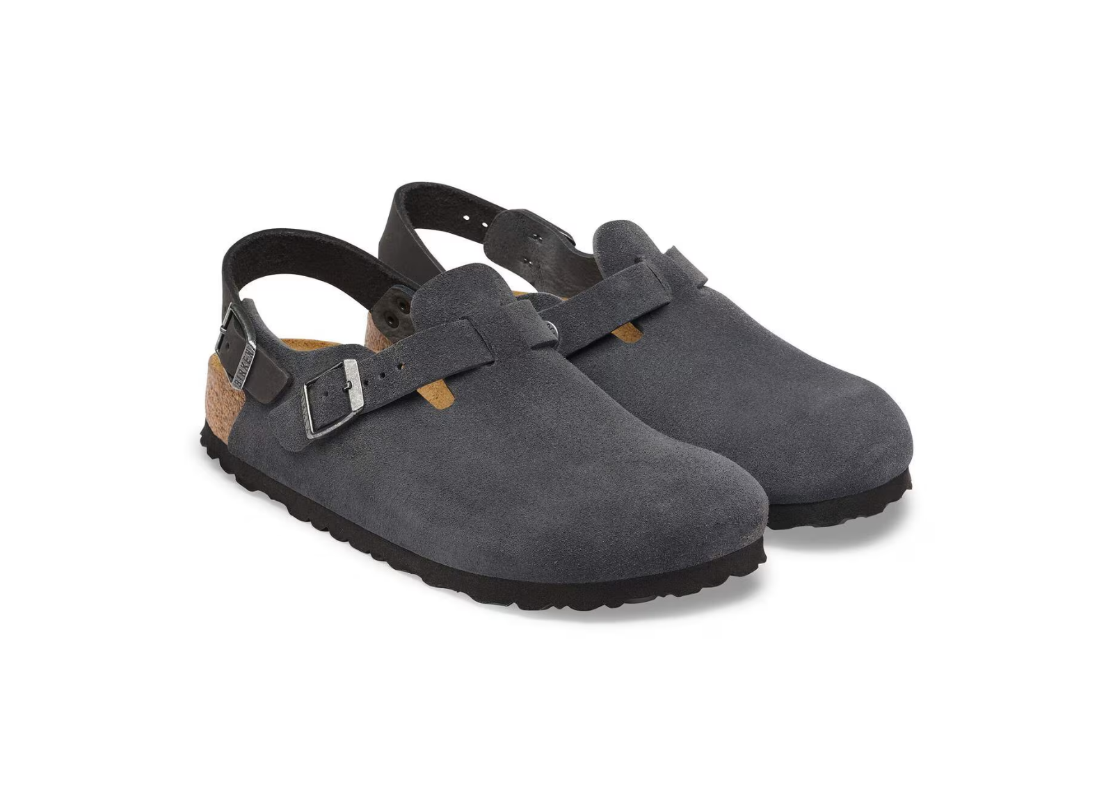 birkenstock tokio suede leather charcoal 2 1