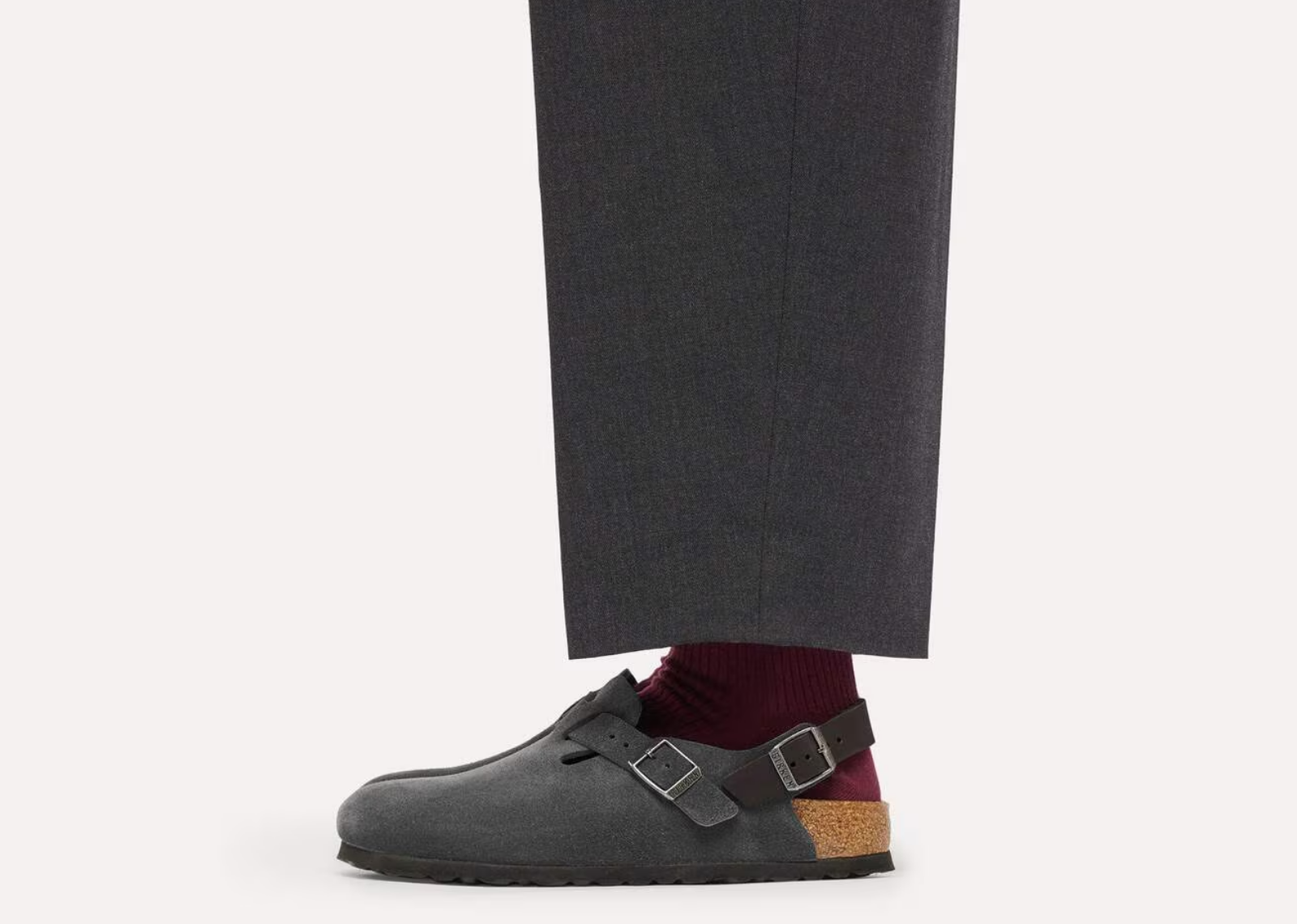 birkenstock tokio suede leather charcoal 5 1
