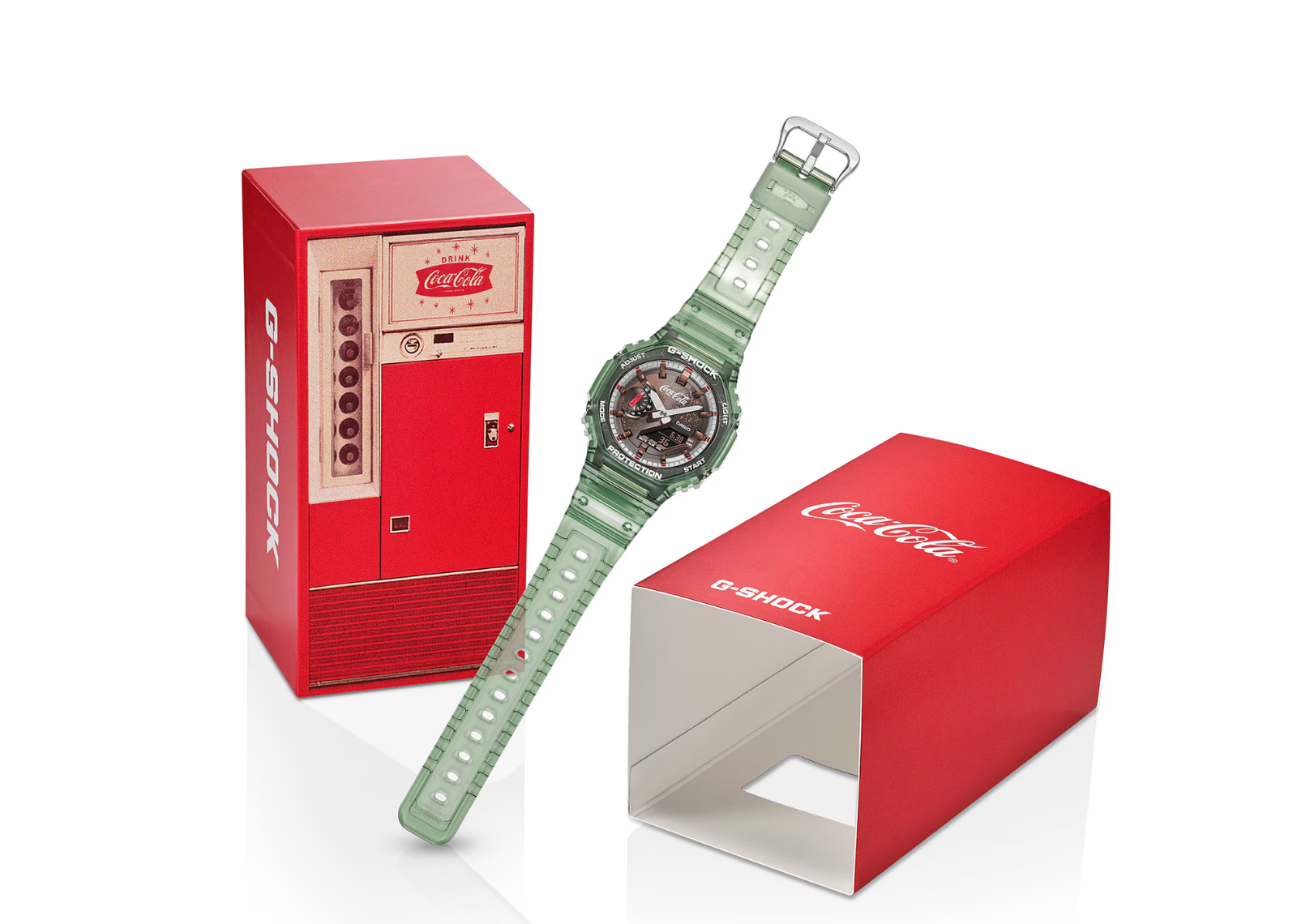 g shock by casio x coca cola analog digital 2100 series green 2 1