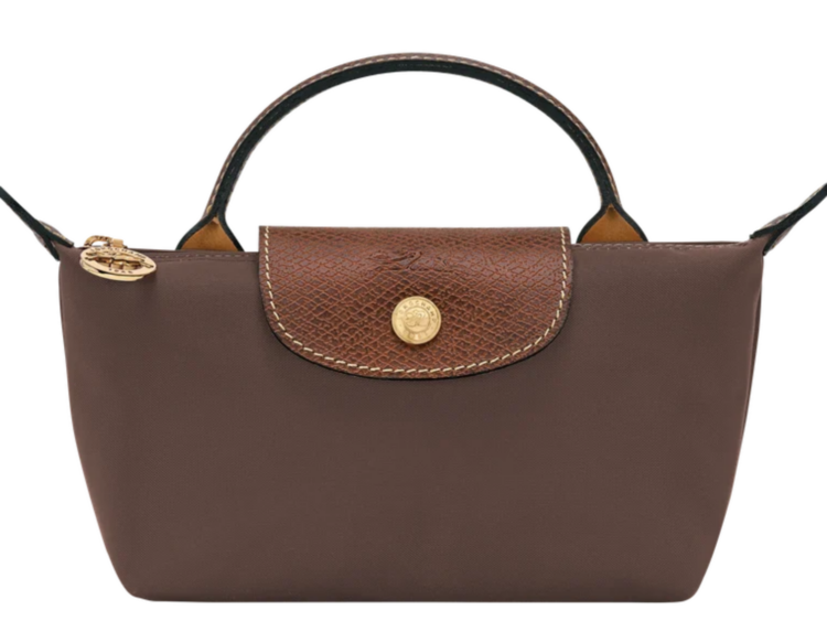 longchamp le pliage original pouch with handle mocha recyled canvas 1 1