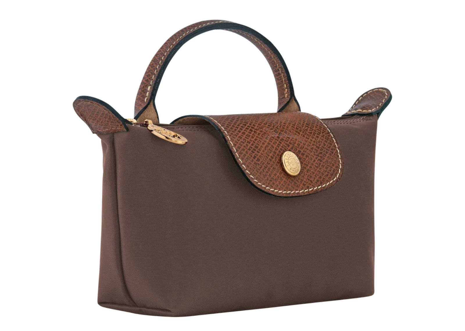 longchamp le pliage original pouch with handle mocha recyled canvas 2 1