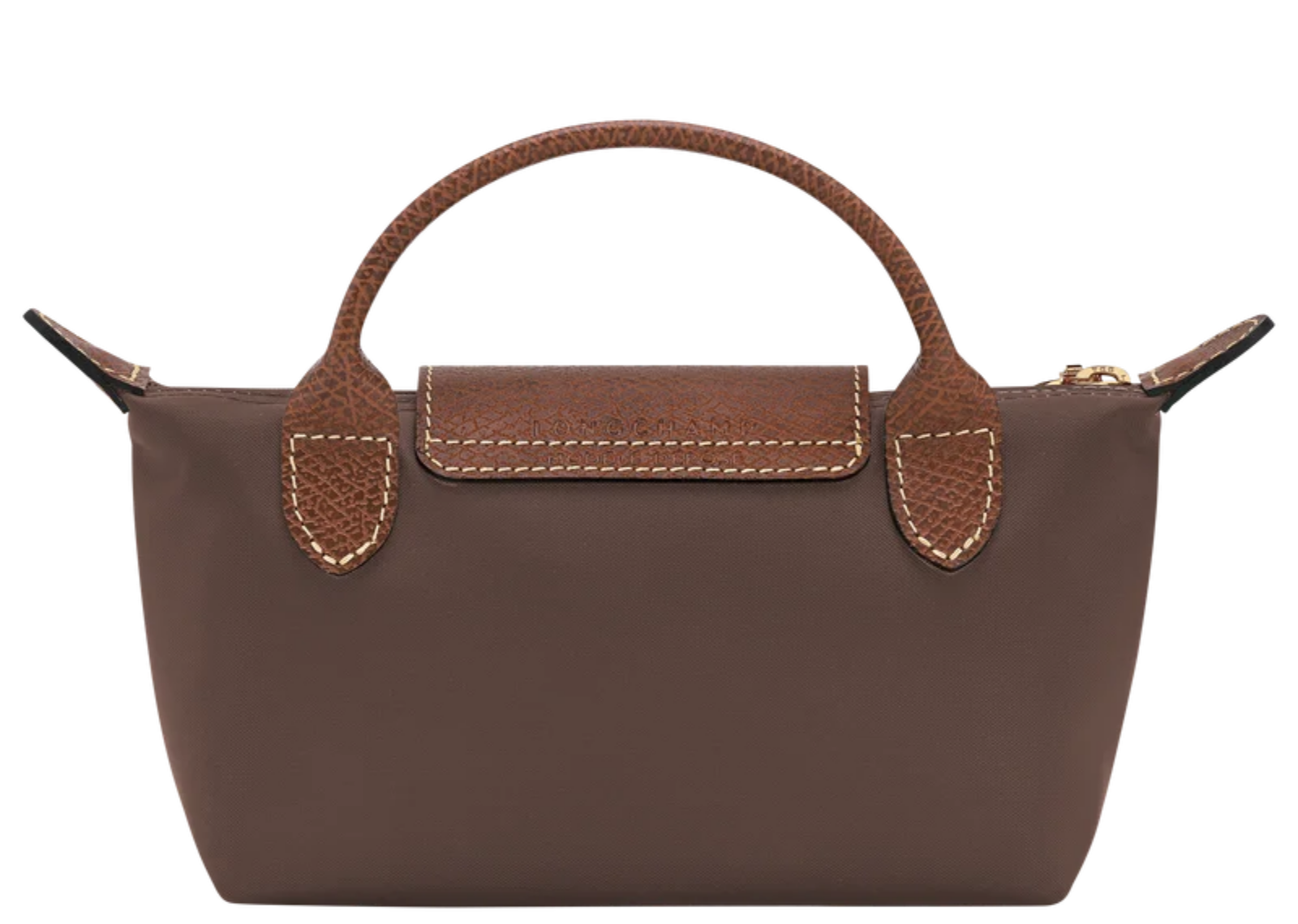longchamp le pliage original pouch with handle mocha recyled canvas 3 1