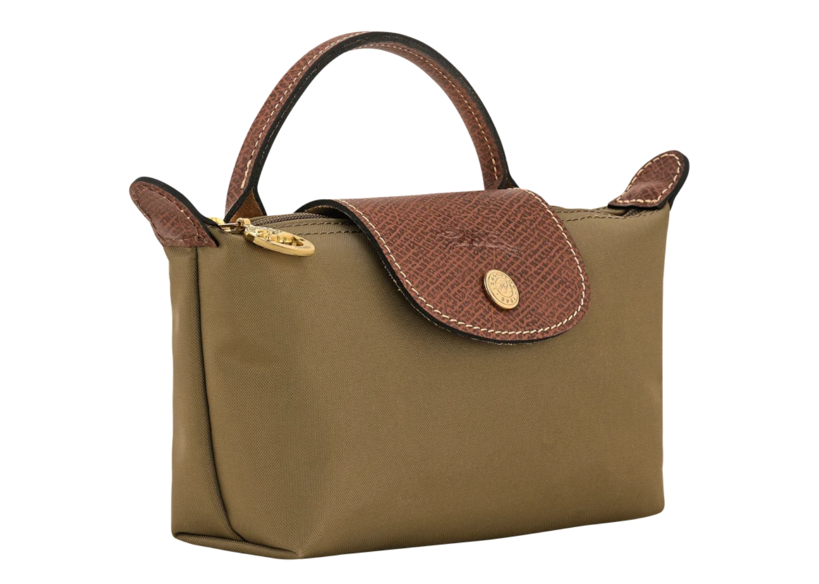 longchamp le pliage original pouch with handle olive 2 1