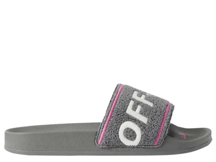 off white towel embroidery slider black 1 1