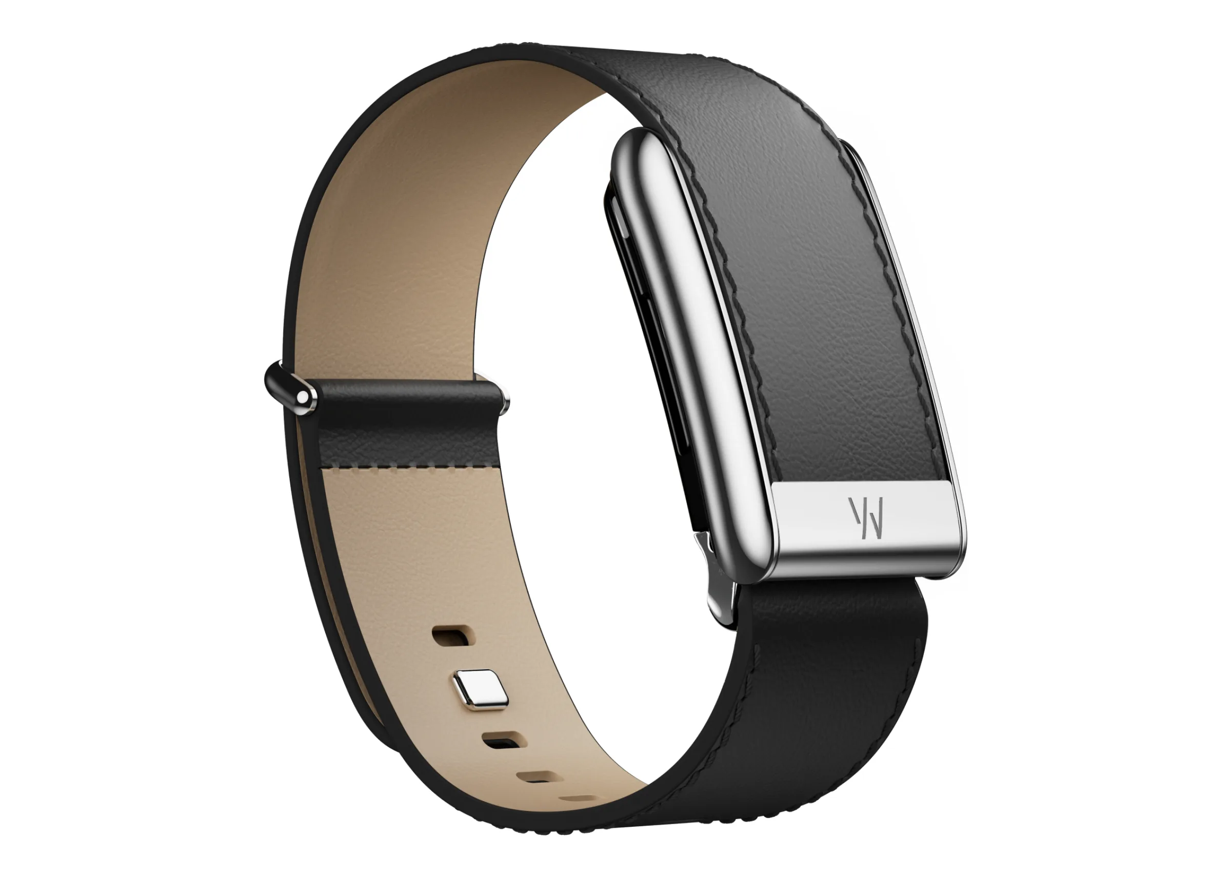 Whoop Black/Cream with Titanium LeatherLuxe Straight Band