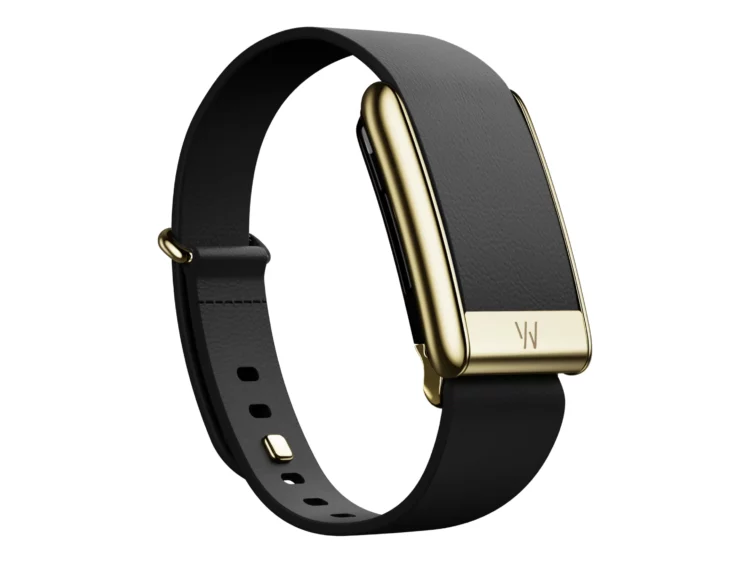 Whoop Black with Gold LeatherLuxe Tapered Band