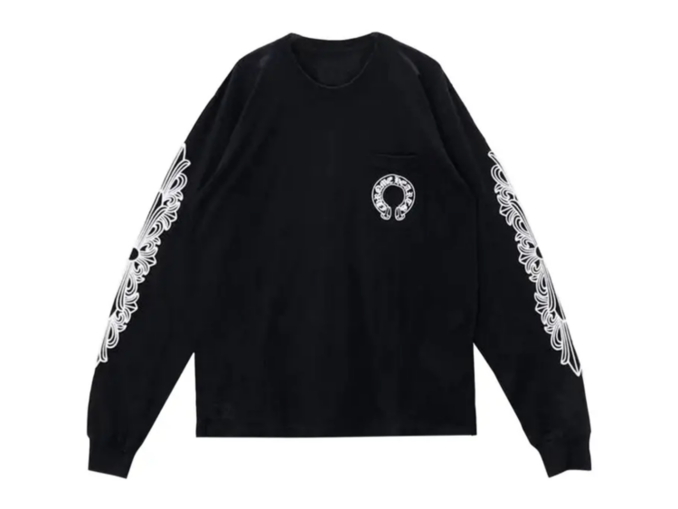 Chrome Hearts Horseshoe Long-Sleeve T-Shirt Black White