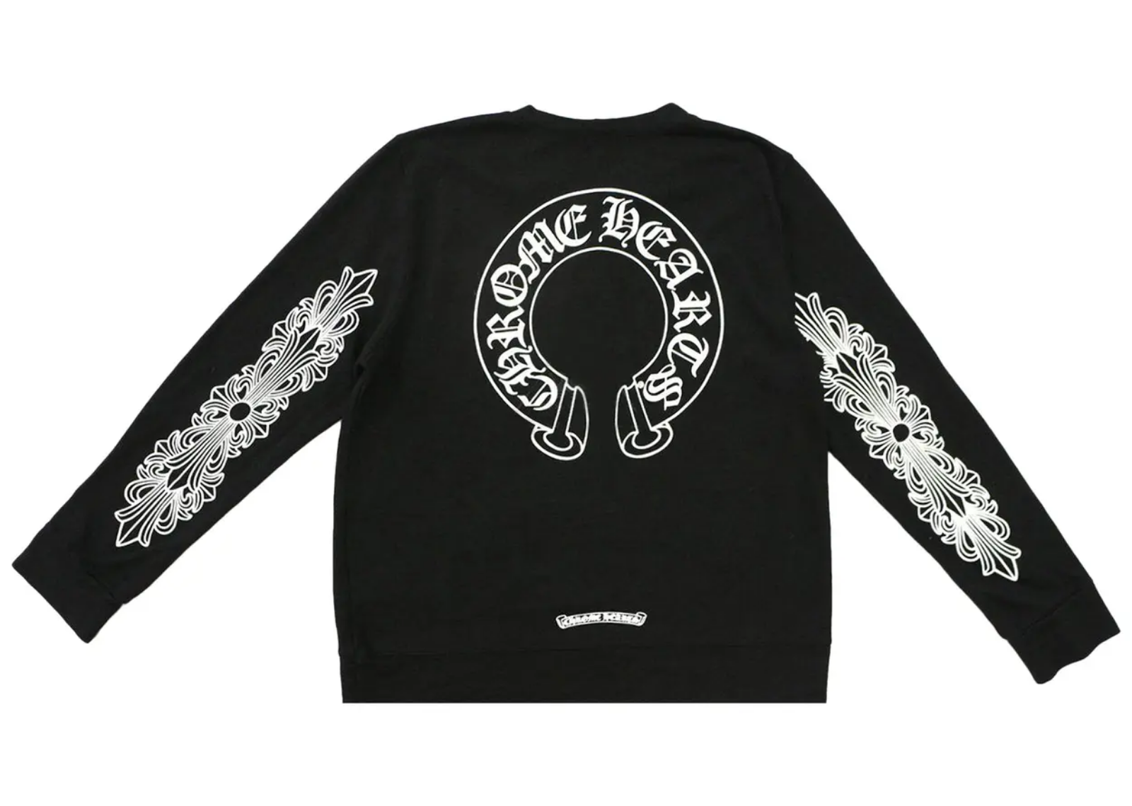 Chrome Hearts Horseshoe Long-Sleeve T-Shirt Black White - görsel 2