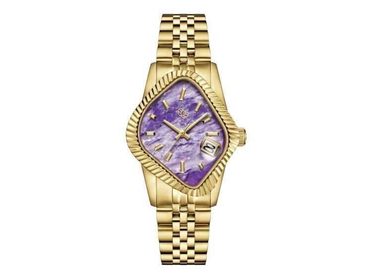 Laarvee Fluted Bezel Gold Charoite