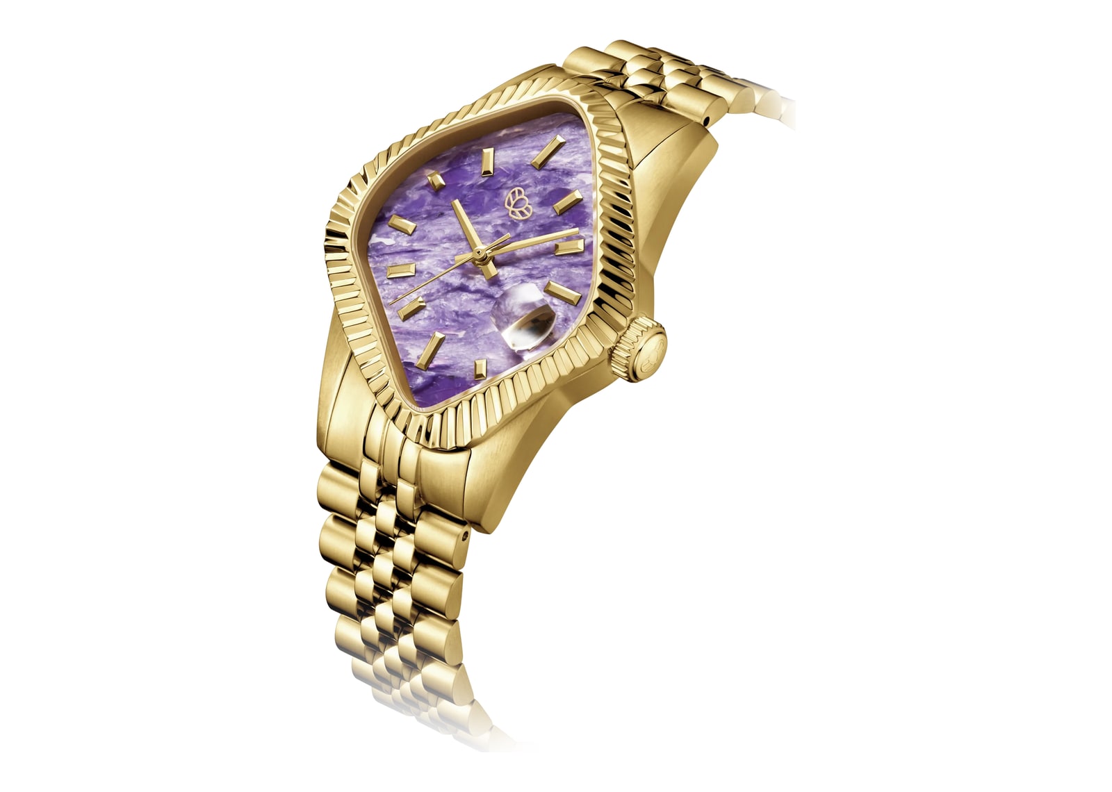Laarvee Fluted Bezel Gold Charoite - görsel 2