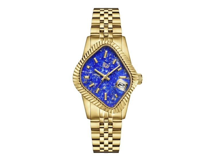 Laarvee Fluted Bezel Gold Lapis Lazuli