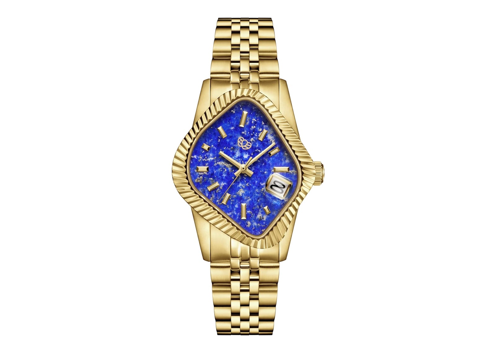 Laarvee Fluted Bezel Gold Lapis Lazuli