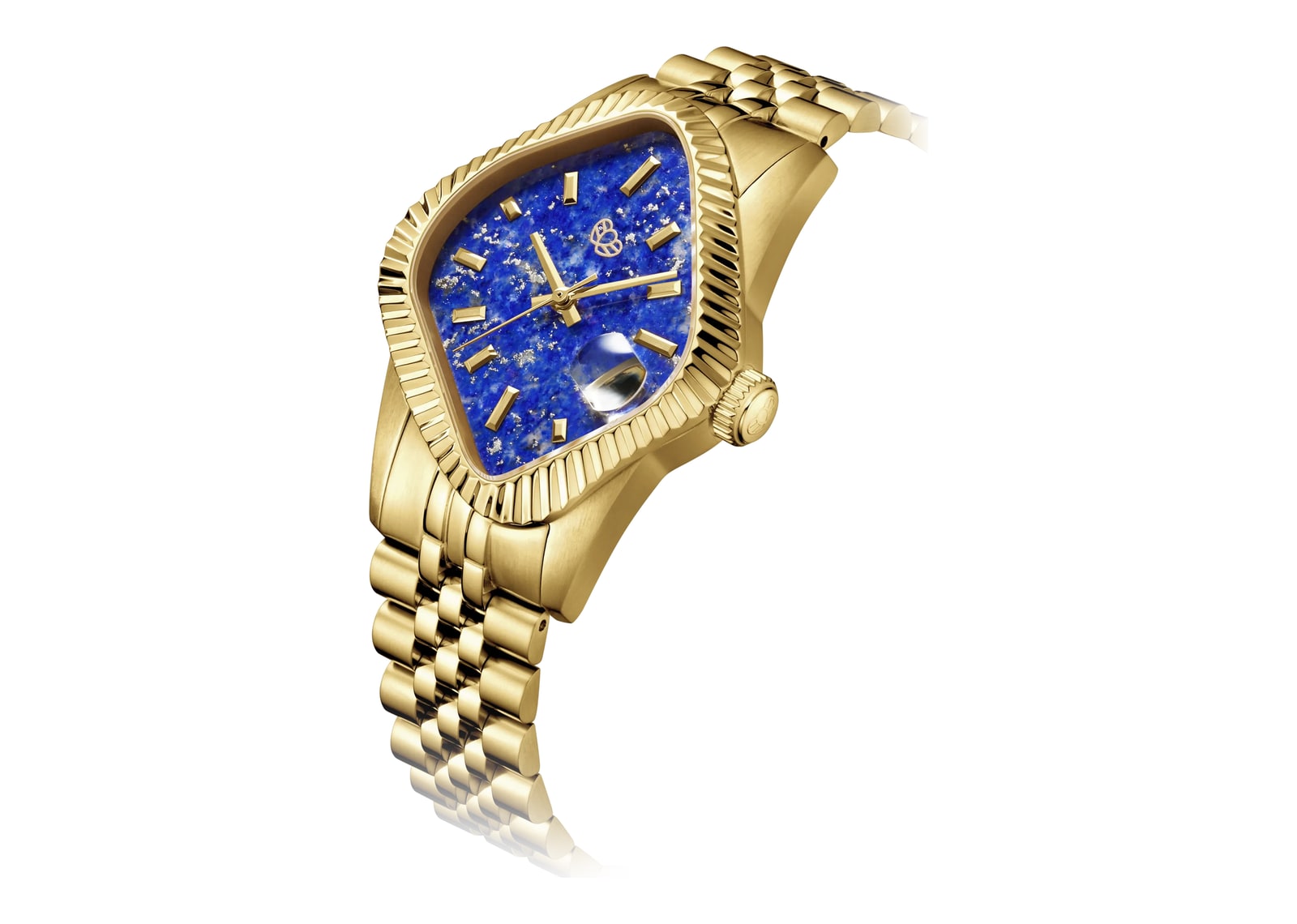 Laarvee Fluted Bezel Gold Lapis Lazuli - görsel 2
