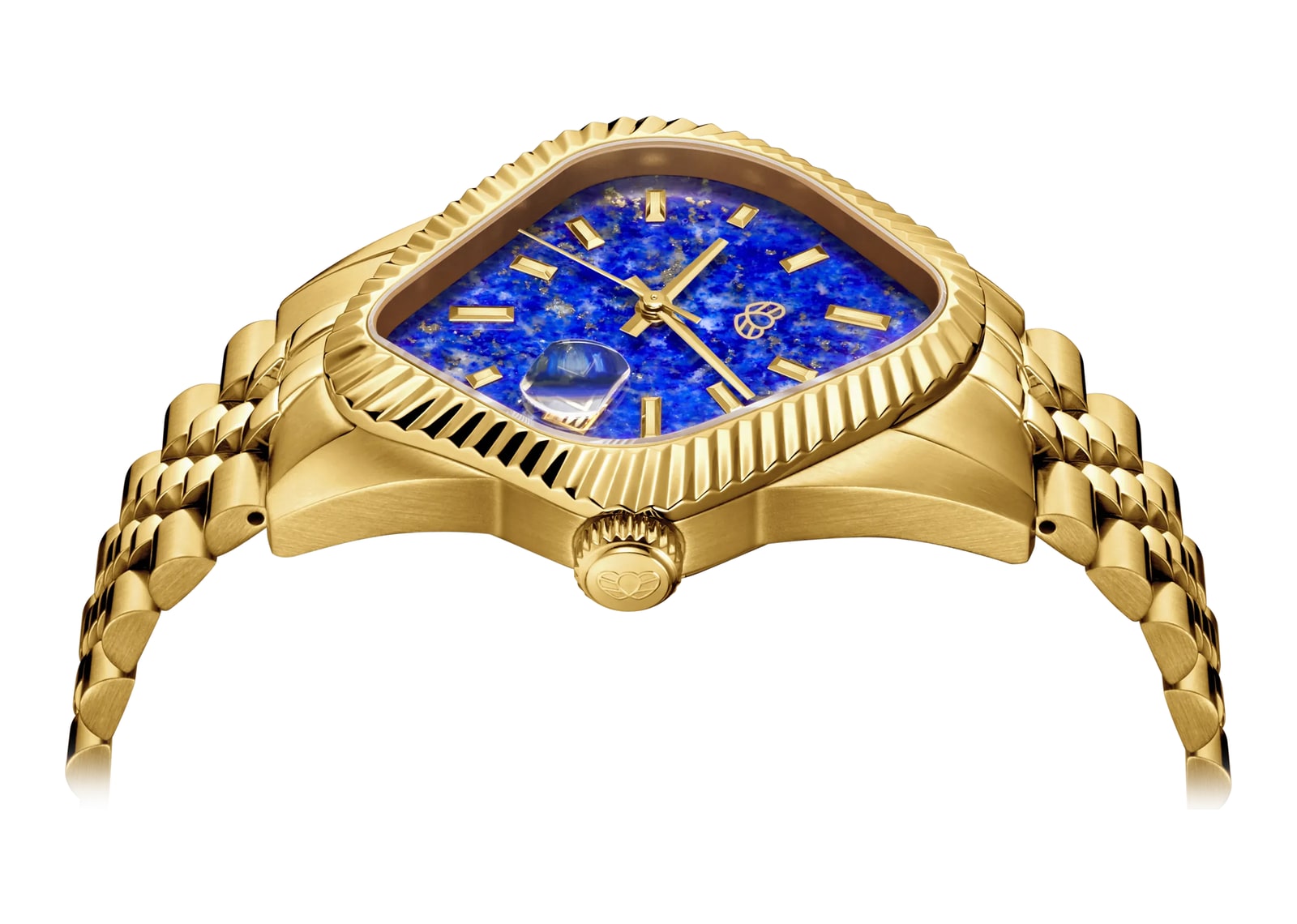 Laarvee Fluted Bezel Gold Lapis Lazuli - görsel 3