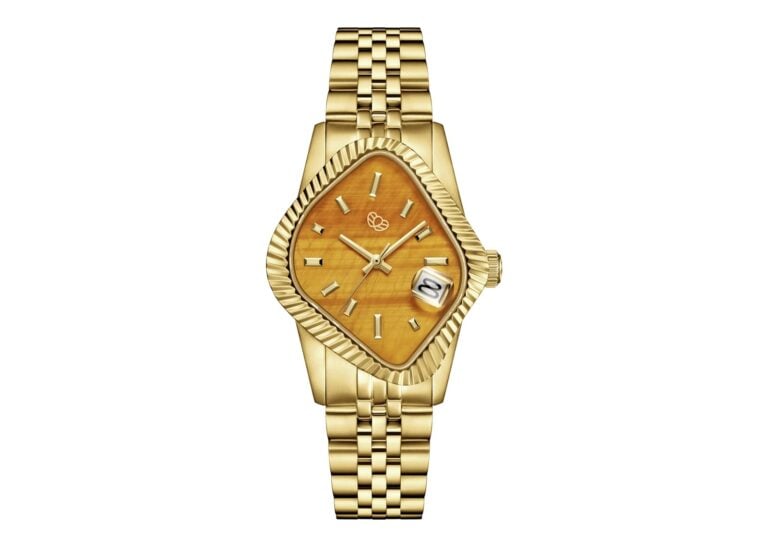 Laarvee Fluted Bezel Gold Tigers Eye