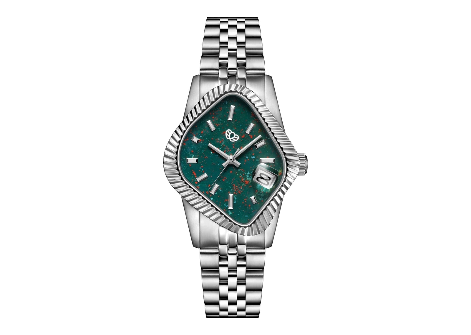 Laarvee Fluted Bezel Steel Bloodstone