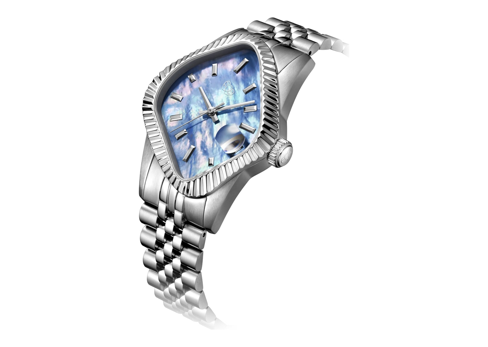 Laarvee Fluted Bezel Steel Blue Mother-of-Pearl - görsel 2