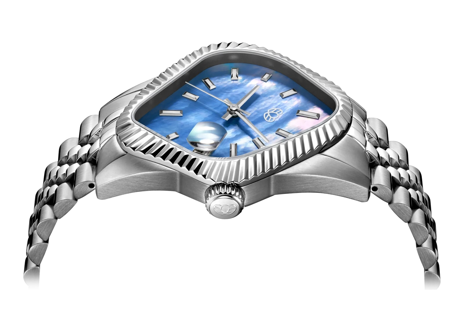 Laarvee Fluted Bezel Steel Blue Mother-of-Pearl - görsel 3