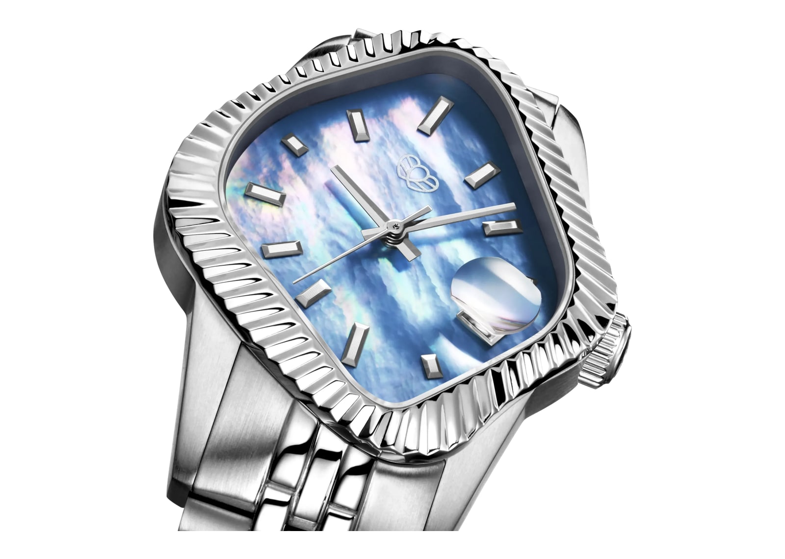 Laarvee Fluted Bezel Steel Blue Mother-of-Pearl - görsel 4
