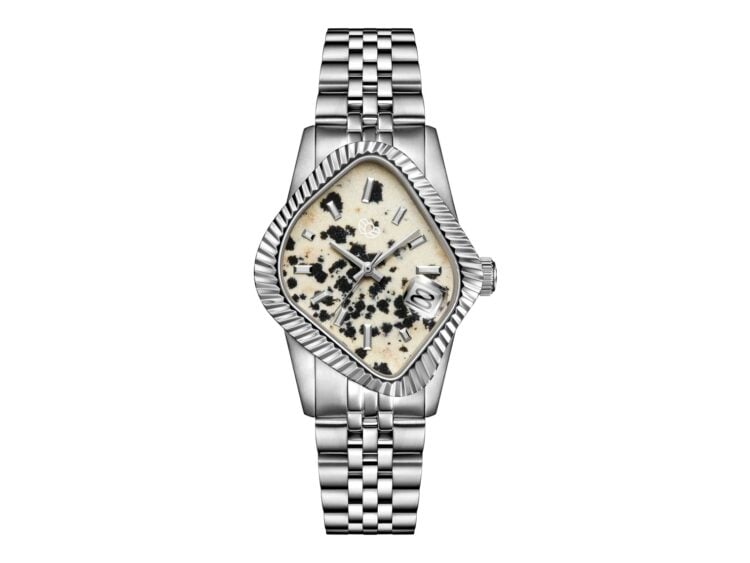 Laarvee Fluted Bezel Steel Dalmatian Stone