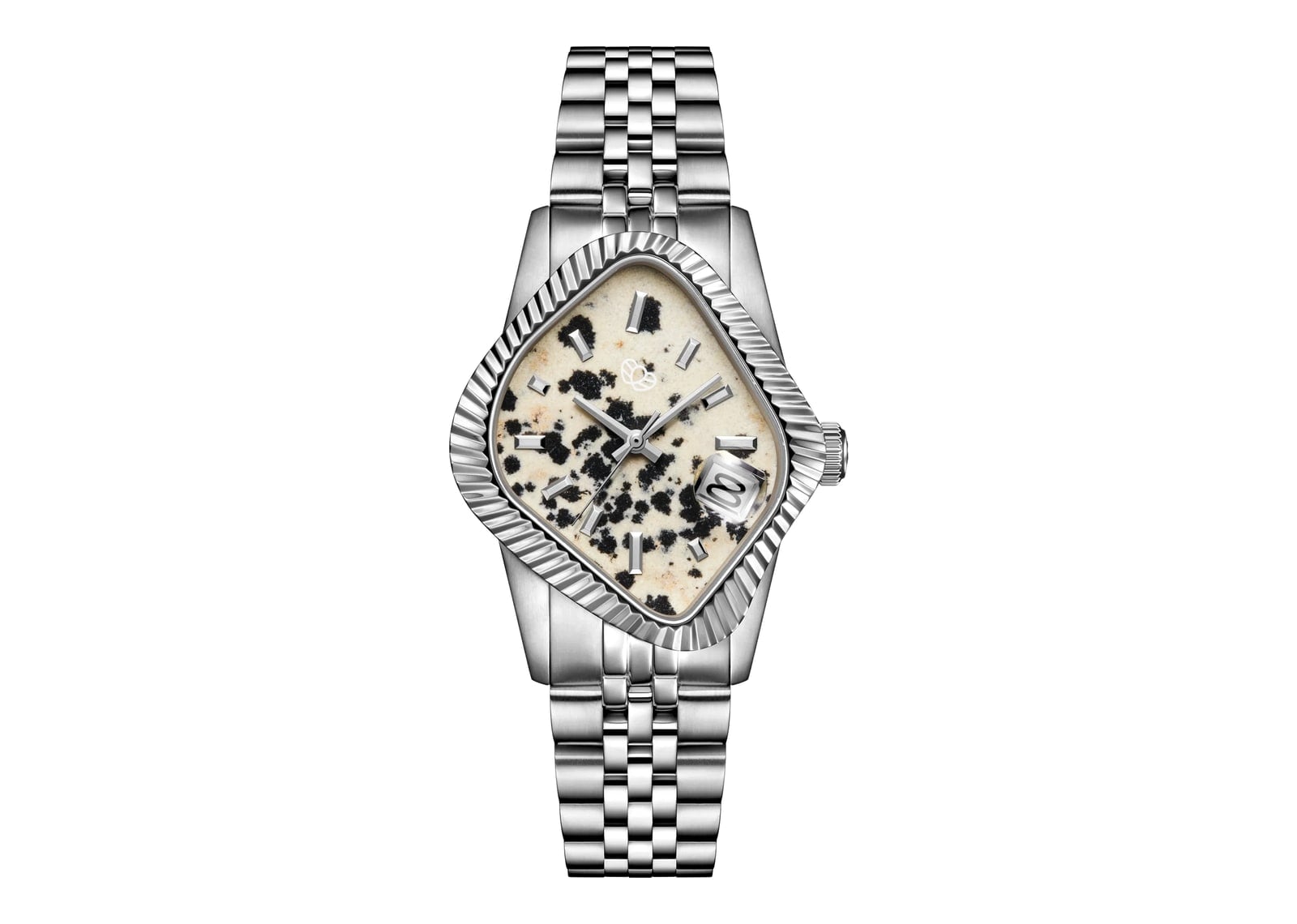Laarvee Fluted Bezel Steel Dalmatian Stone