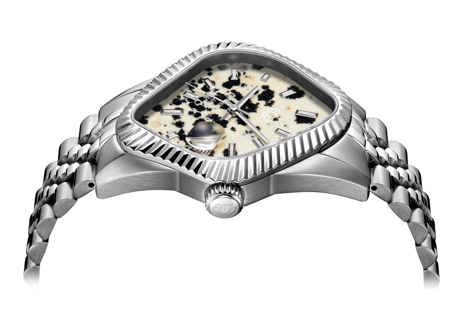 Laarvee Fluted Bezel Steel Dalmatian Stone - görsel 3
