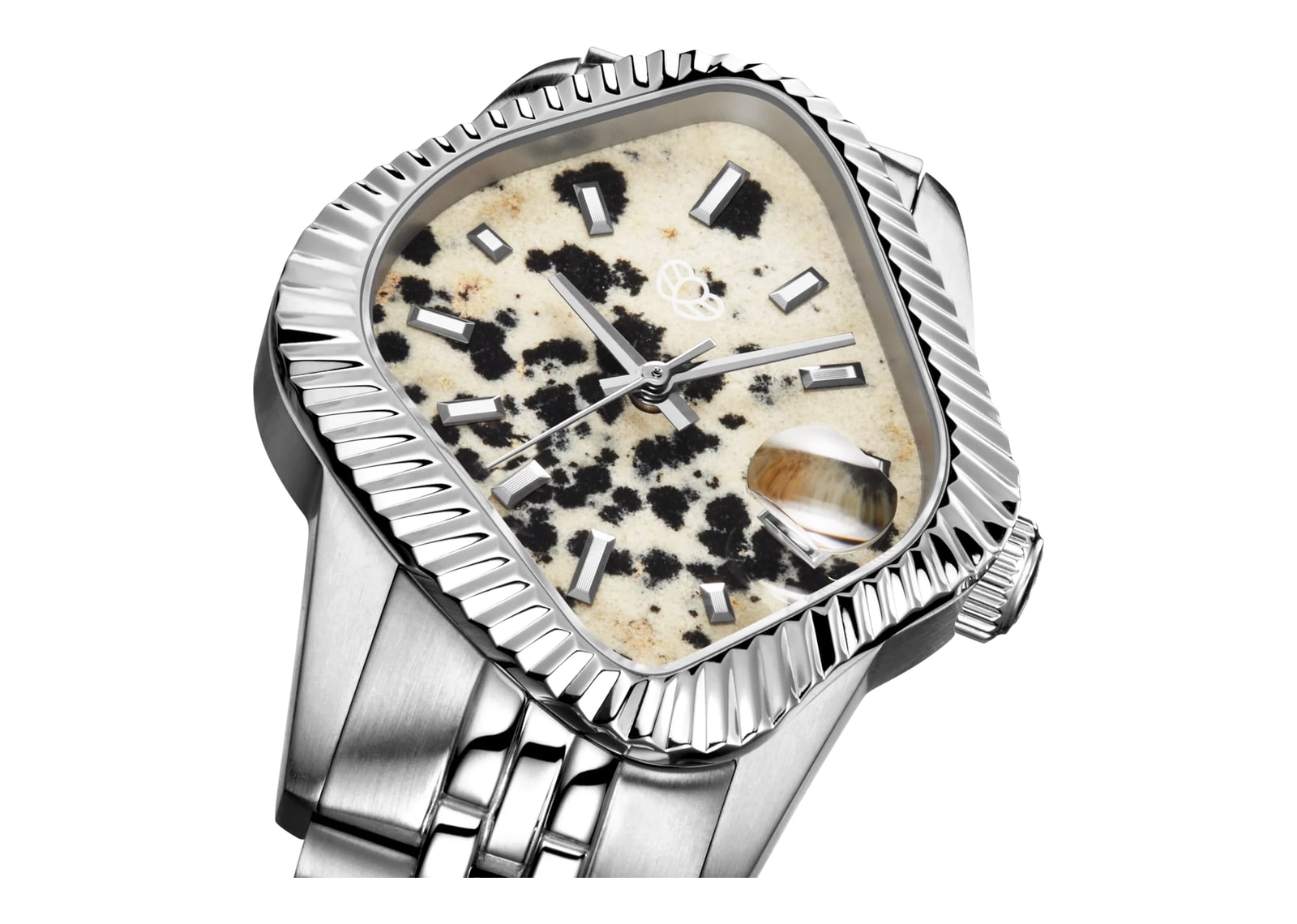 Laarvee Fluted Bezel Steel Dalmatian Stone - görsel 4