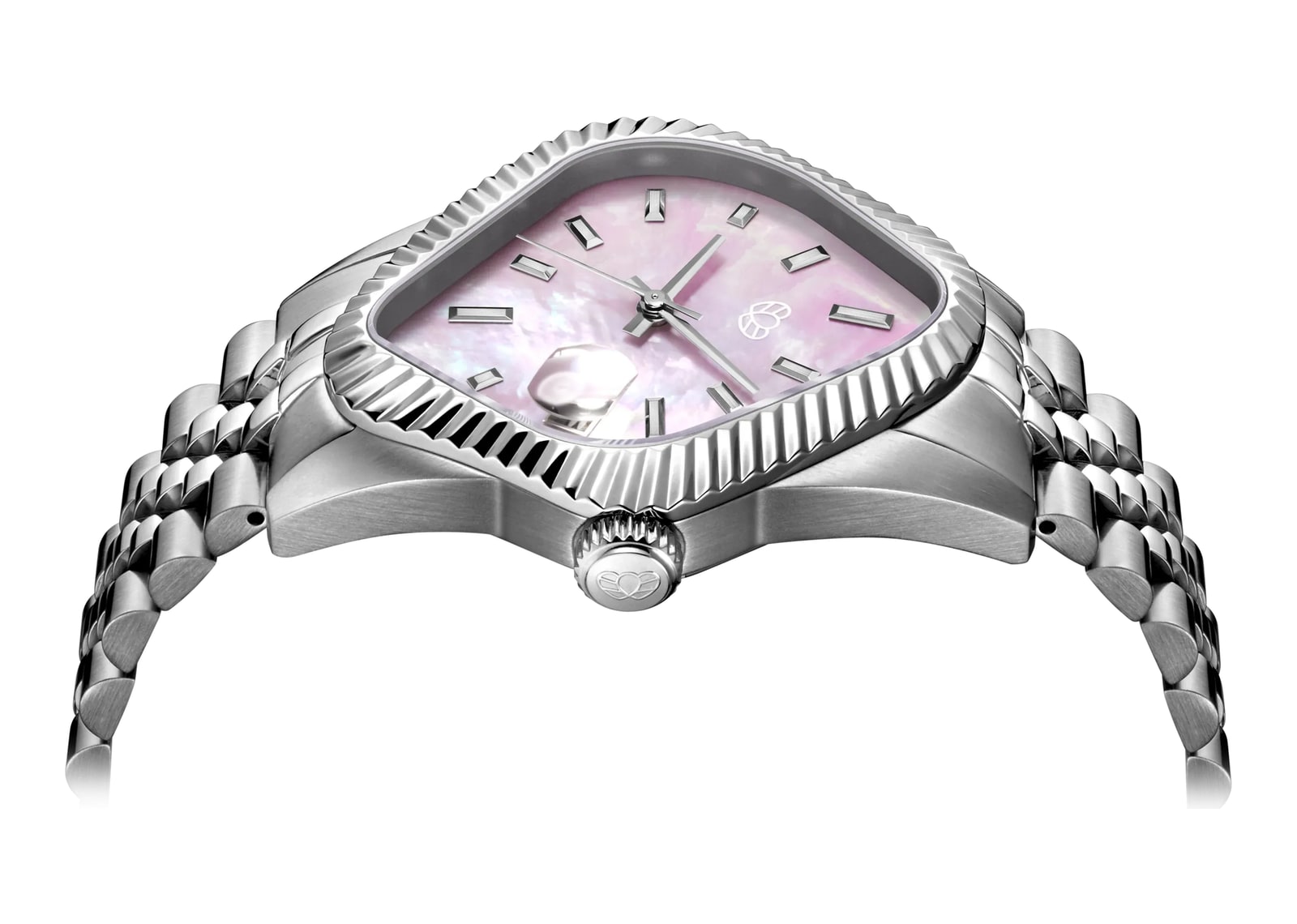 Laarvee Fluted Bezel Steel Pink Mother-of-Pearl - görsel 3