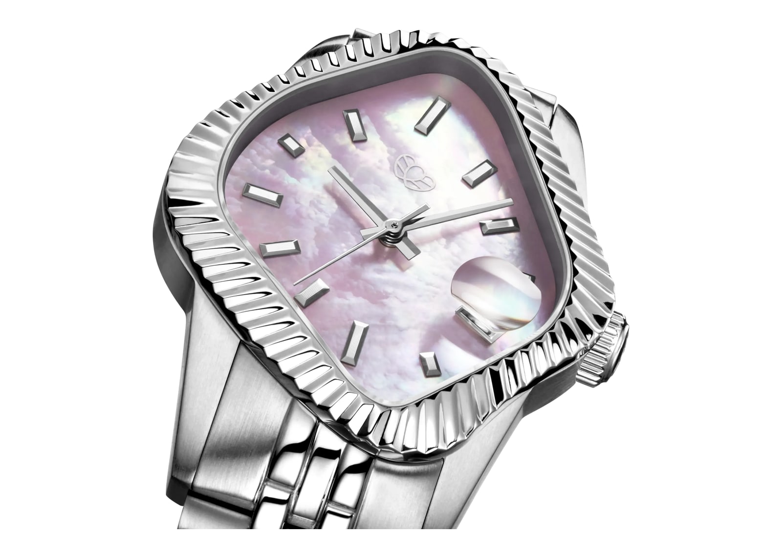 Laarvee Fluted Bezel Steel Pink Mother-of-Pearl - görsel 4