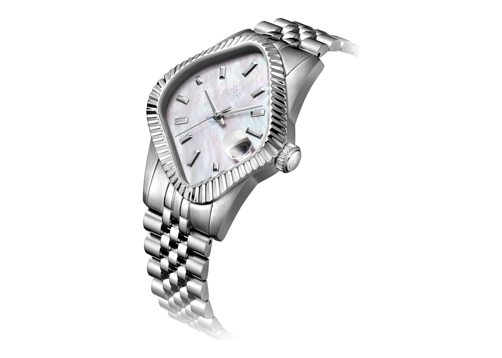 Laarvee Fluted Bezel Steel White Mother-of-Pearl - görsel 2