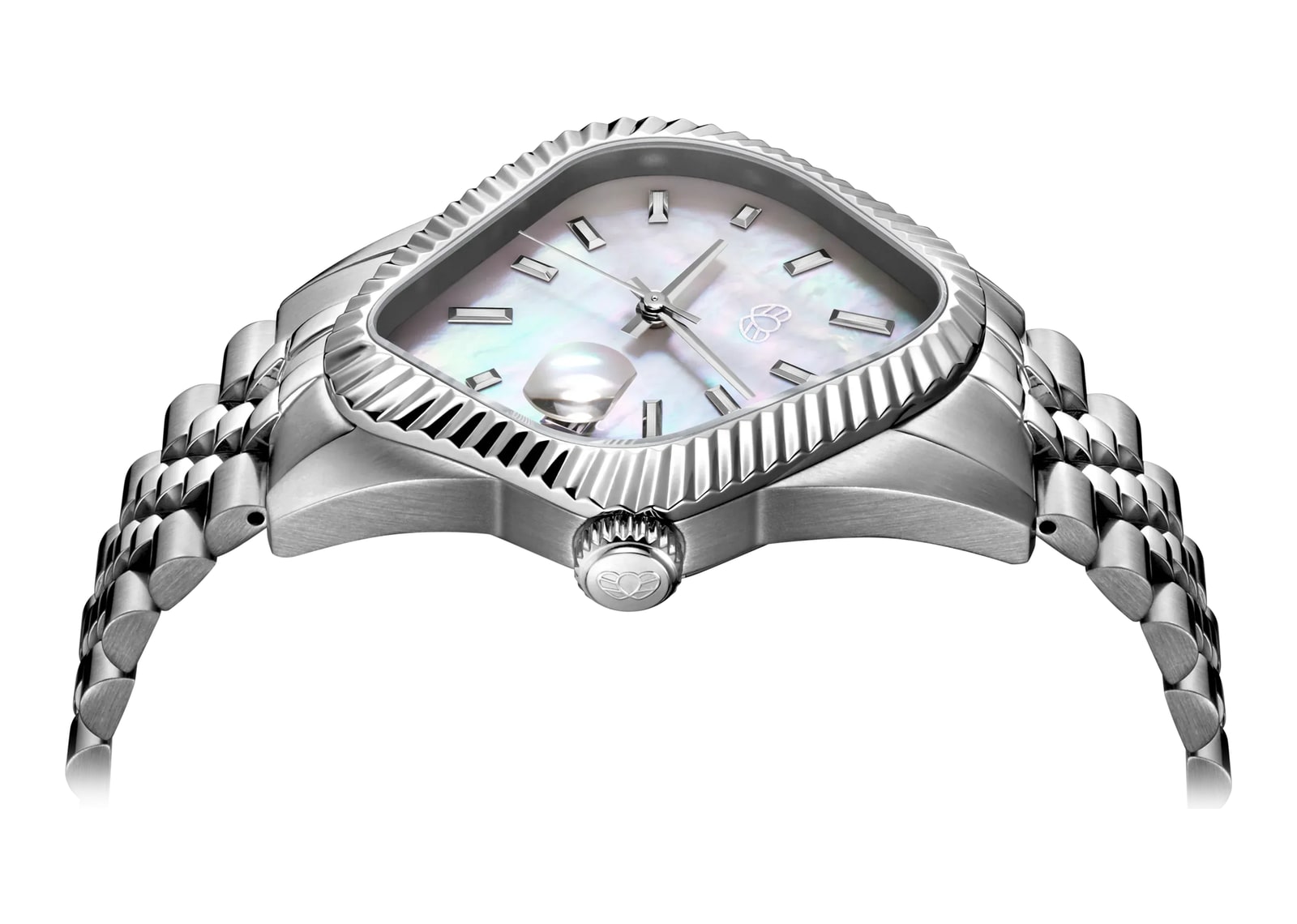 Laarvee Fluted Bezel Steel White Mother-of-Pearl - görsel 3