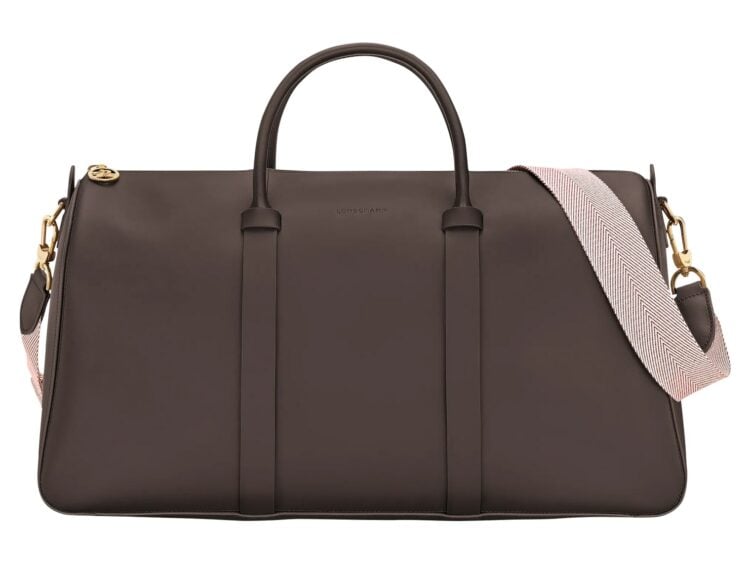 Longchamp Daylong Chevron S Travel Bag Mocha