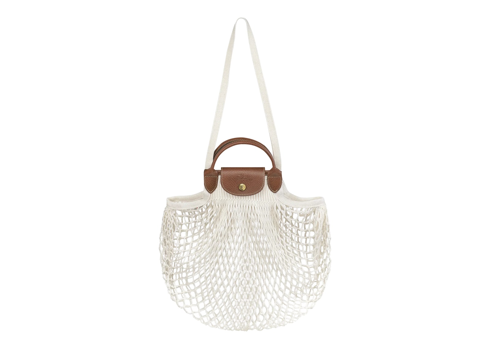 Longchamp Le Pliage Filet L Mesh Bag Ecru
