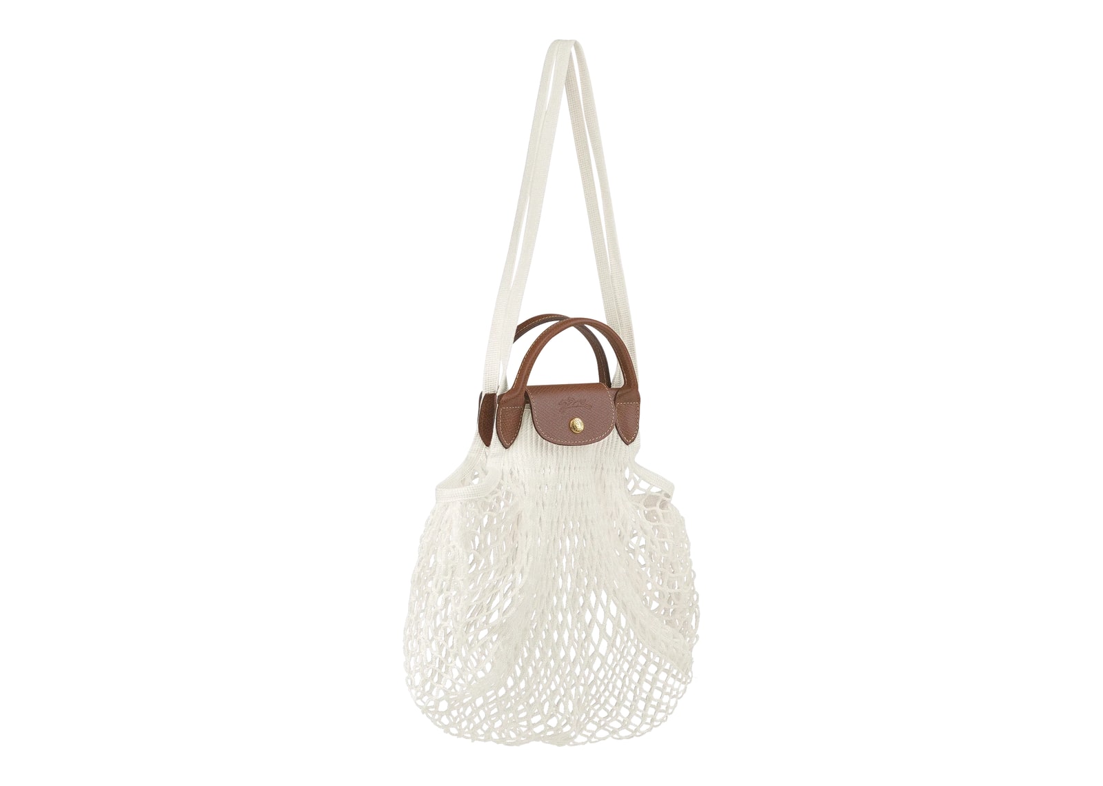 Longchamp Le Pliage Filet L Mesh Bag Ecru - görsel 2