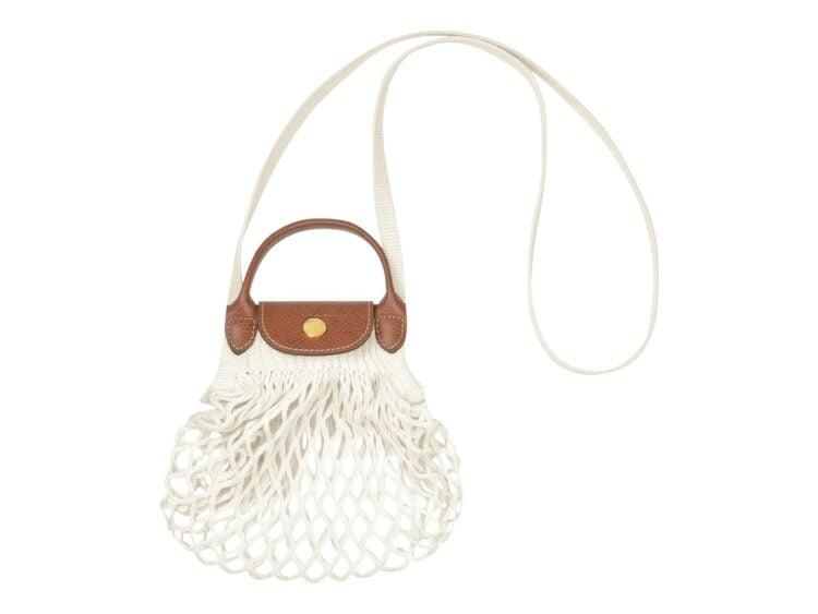 Longchamp Le Pliage Filet XS Mesh Bag Ecru