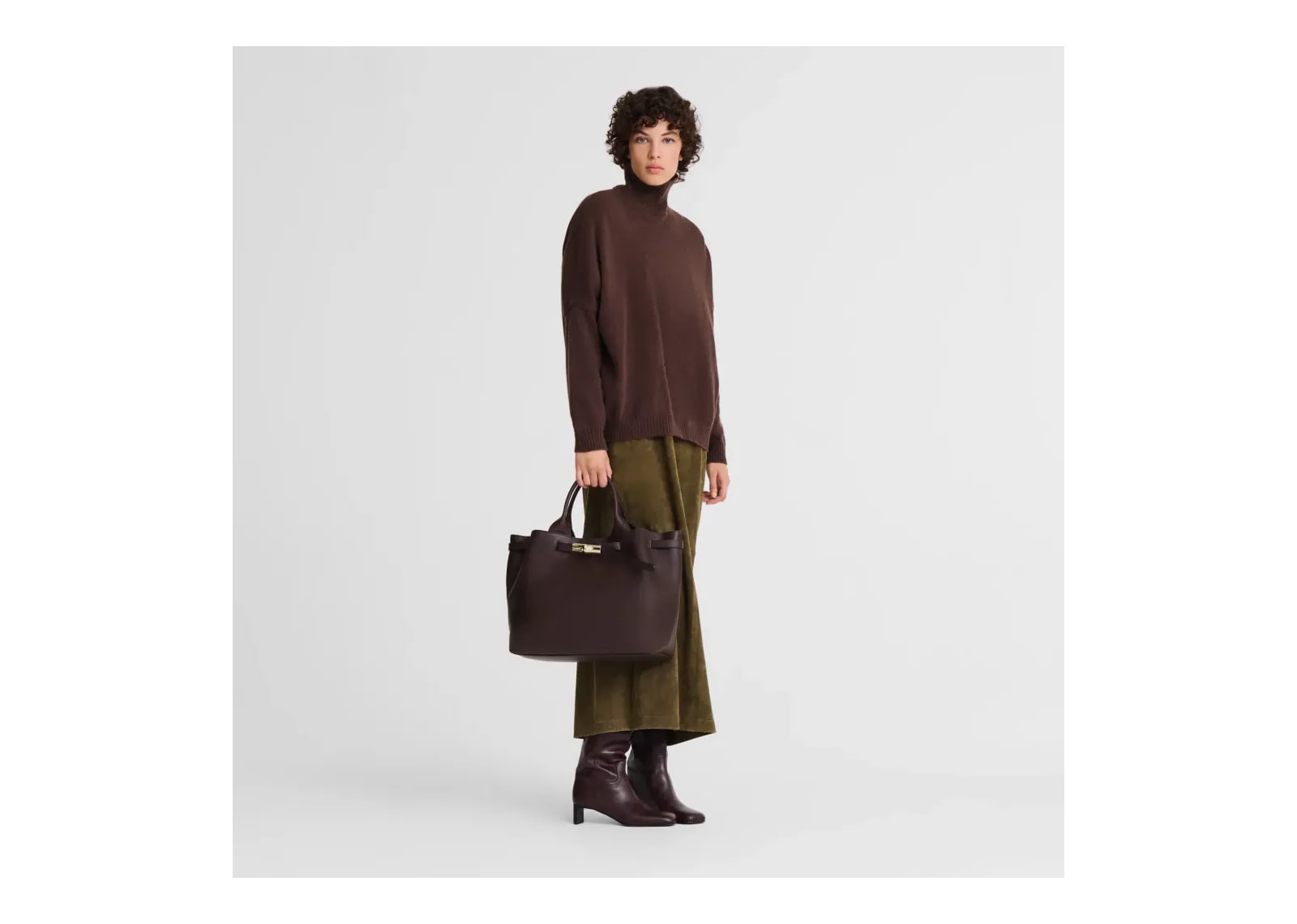 Longchamp Le Smart L Tote Bag Mocha - görsel 6
