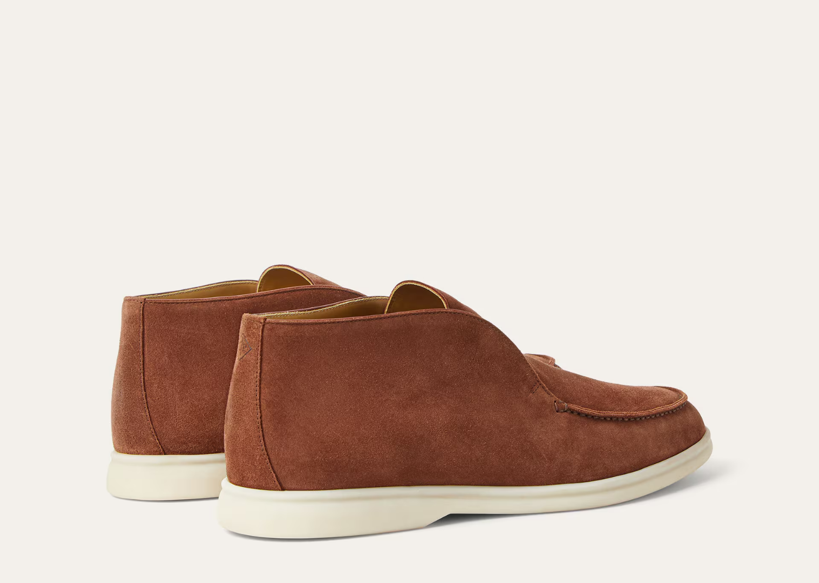 Loro Piana Open Walk Ankle Boot Suede Brown Whiskey - görsel 3