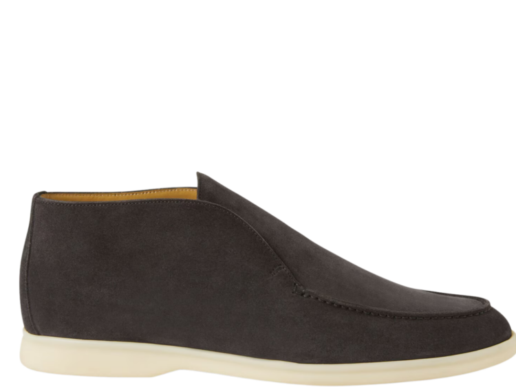 Loro Piana Open Walk Ankle Boot Suede Caviar