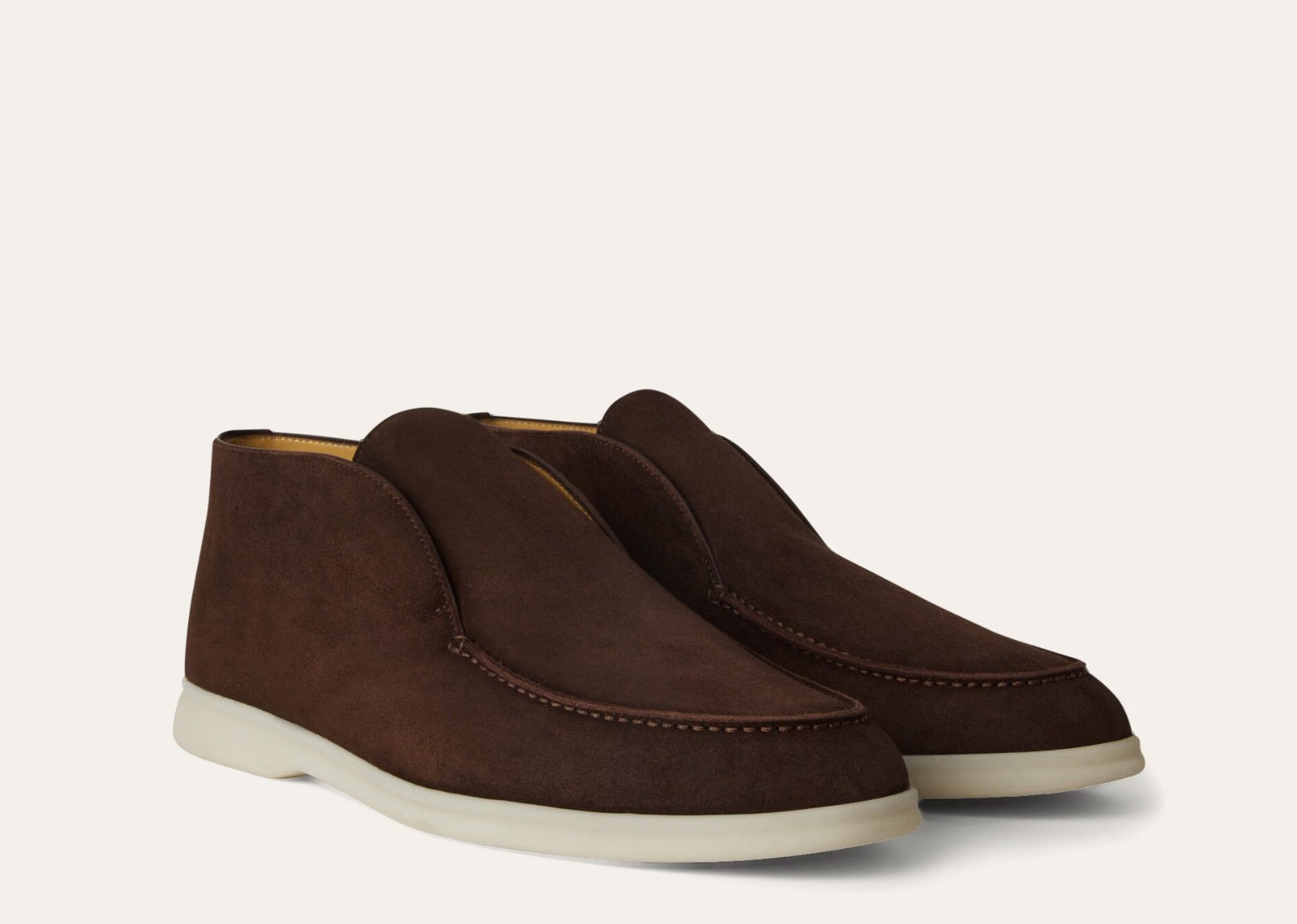Loro Piana Open Walk Ankle Boot Suede Chocolate - görsel 2